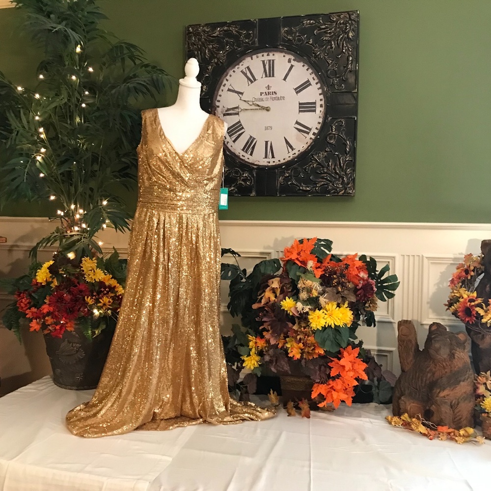 Formal evening gown sequins